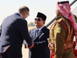 Prabowo Subianto’s Arrival in Jordan Greeted by High Officials and Honor Guard